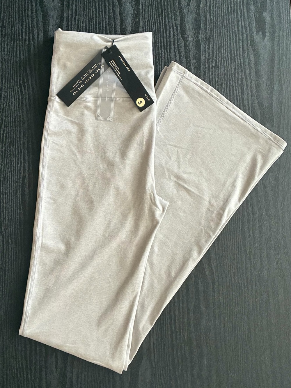 BNWT! YoungLA W282 Flashback Foldover Flares-Size Small-Heather Grey